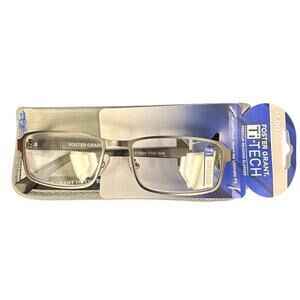 Foster Grant Ti-Tech +1.00 Reading Glasses Gunmetal NWT w/ Soft Case